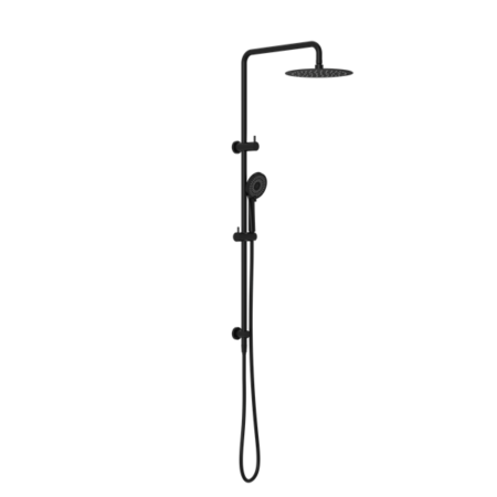 Showers Nero Round Project Twin Shower Colour: Matte Black Place & Palette