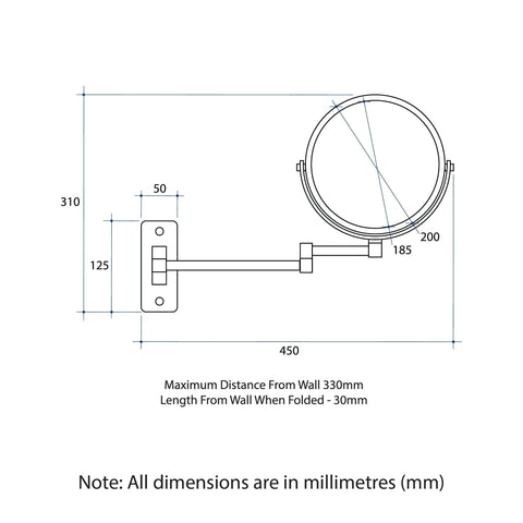 Mirrors Thermogroup Round Wall-Mounted Magnifying Mirror (No Light) Colour: Chrome Magnification: 1 & 5x Magnification Place & Palette
