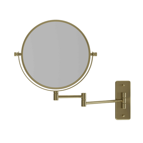 Mirrors Thermogroup Round Wall-Mounted Magnifying Mirror (No Light) Colour: Brushed Brass Magnification: 1 & 5x Magnification Place & Palette