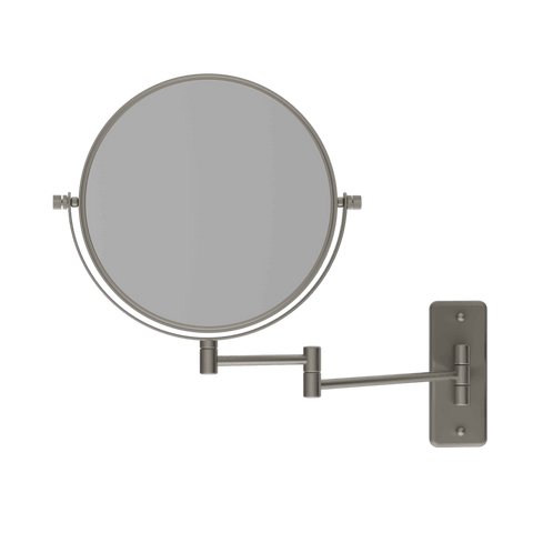 Mirrors Thermogroup Round Wall-Mounted Magnifying Mirror (No Light) Colour: Brushed Nickel Magnification: 1 & 5x Magnification Place & Palette