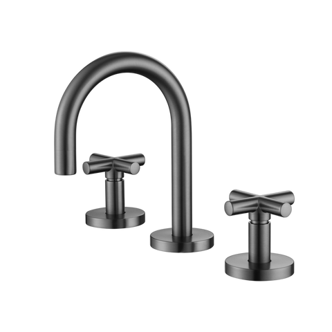 Tapware Modern National Ryker Basin Set Colour: Electroplated Gunmetal Place & Palette