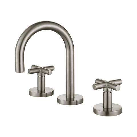 Tapware Modern National Ryker Basin Set Colour: Pvd Brushed Nickel Place & Palette