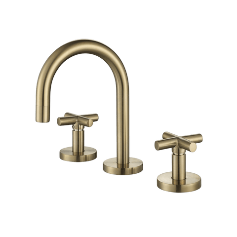 Tapware Modern National Ryker Basin Tapware Set Colour: Brushed Brass Place & Palette