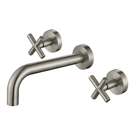 Tapware Modern National Ryker Bath Set Colour: Pvd Brushed Nickel Place & Palette
