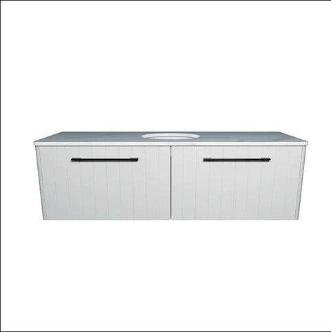 Vanities Timberline Saba Wall Hung Vanity with Silksurface Top & White Gloss Under Counter Basin Size: L 1500mm Centre Bowl Place & Palette