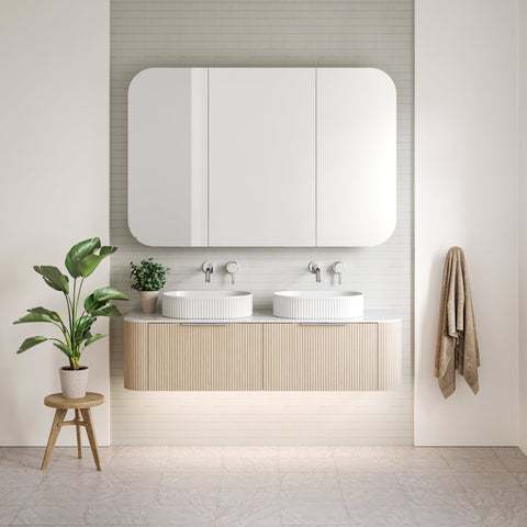 Vanities Timberline Santos Wall Hung Vanity with Silksurface Top & White Gloss Above Counter Basin Size: L 750mm Centre Bowl Place & Palette