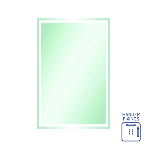 Mirrors Thermogroup Sierra Rectangle Mirror with Sandblasted Border Style: Hangers Size: 1200x800x14mm Place & Palette