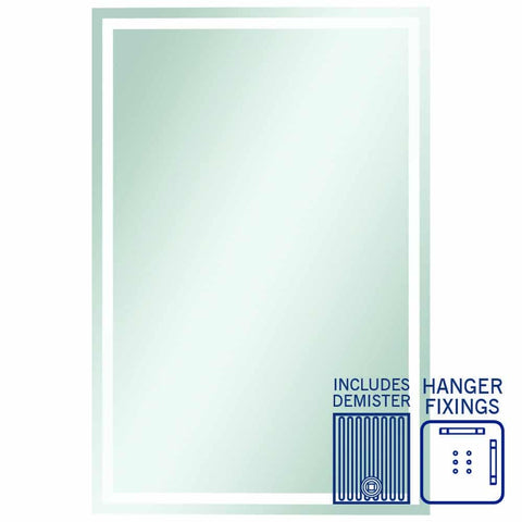 Mirrors Thermogroup Sierra Rectangle Mirror with Sandblasted Border Style: Hangers and Demister Size: 1500x900x14mm Place & Palette