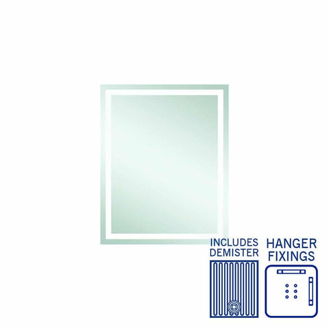 Mirrors Thermogroup Sierra Rectangle Mirror with Sandblasted Border Style: Hangers and Demister Size: 600x750x14mm Place & Palette