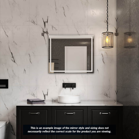 Mirrors Thermogroup Sierra Rectangle Mirror with Sandblasted Border Style: Hangers Size: 600x750x14mm Place & Palette