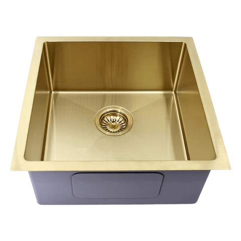 Basins Modern National Single Bowl Sink Colour: Light Gold Size: 31L - 450 X 450 X 200mm Place & Palette
