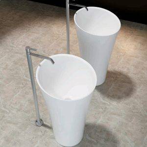 Basins Pietra Bianca Speaker Freestanding Basin Colour: Malibu Solid Place & Palette