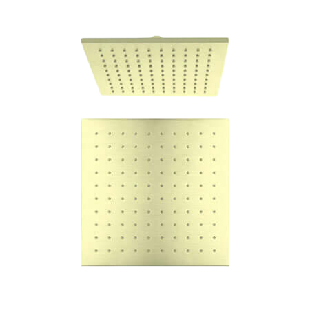 Showers Nero Square Shower Head Colour: Brushed Gold Size: 250mm Place & Palette