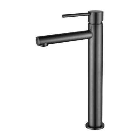 Tapware Modern National Star Mini Basin Mixer - High Rise Style: High Rise Colour: Electroplated Gunmetal Place & Palette