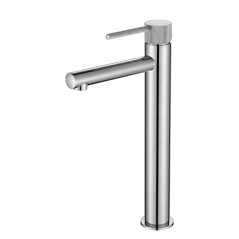 Tapware Modern National Star Mini Basin Mixer - High Rise Style: High Rise, Knurled Handle Colour: Electroplated Chrome Place & Palette