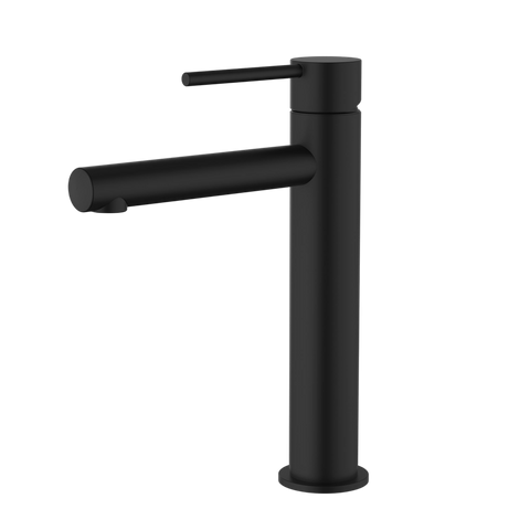 Tapware Modern National Star Mini Basin Mixer - Mid Rise Colour: Electroplated Matte Black Place & Palette