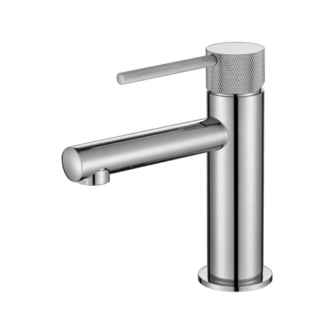 Tapware Modern National Star Mini Basin Mixer Style: Knurled Handle Colour: Electroplated Chrome Place & Palette