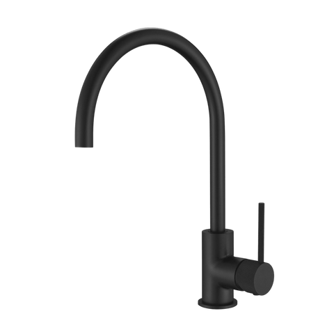 Tapware Modern National Star Mini Kitchen Mixer Colour: Electroplated Matte Black Style: Knurled Handle Place & Palette