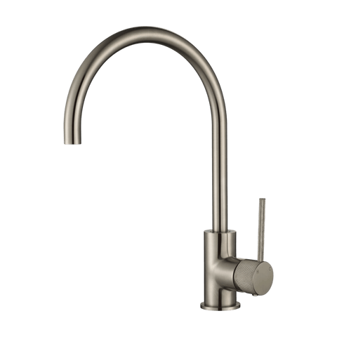 Tapware Modern National Star Mini Kitchen Mixer Colour: Pvd Brushed Nickel Style: Knurled Handle Place & Palette