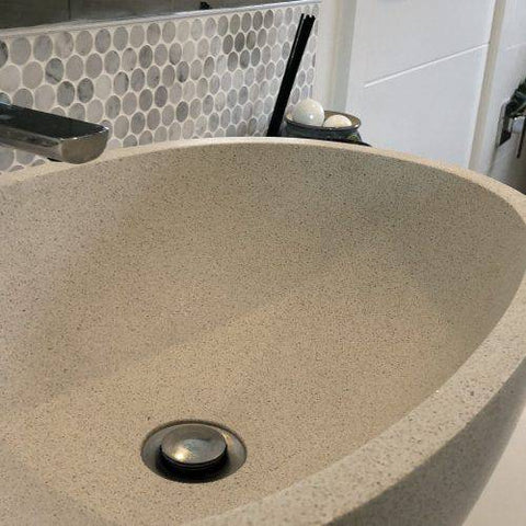 Basins Pietra Bianca Sussana Basin Colour: Malibu Solid Place & Palette