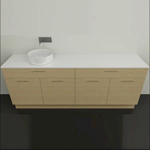 Vanities Timberline Taylor Floor Standing Vanity with Silksurface Top & White Gloss Above Counter Basin Size: L 2100mm Left-hand Offset Bowl Place & Palette