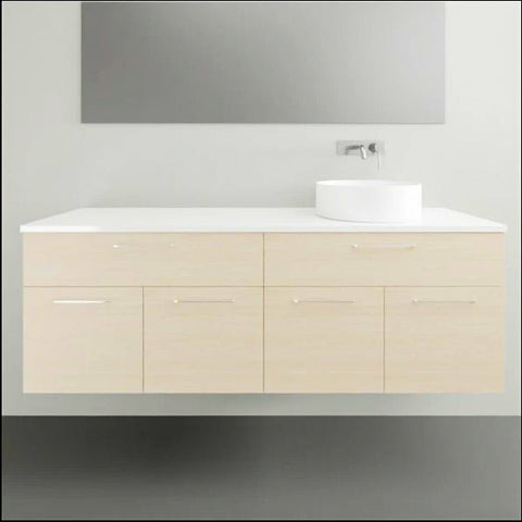 Vanities Timberline Taylor Wall Hung Vanity with Silksurface Top & White Gloss Above Counter Basin Size: L 1500mm Right-hand Offset Bowl Place & Palette
