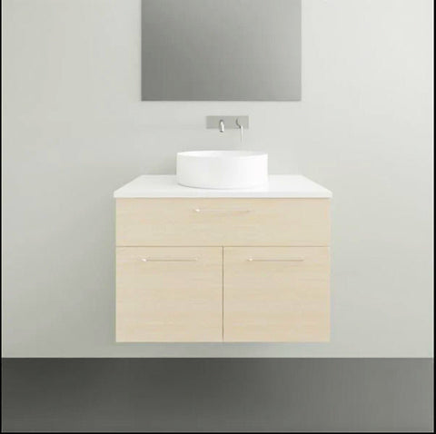 Vanities Timberline Taylor Wall Hung Vanity with Silksurface Top & White Gloss Above Counter Basin Size: L 750mm Centre Bowl Place & Palette