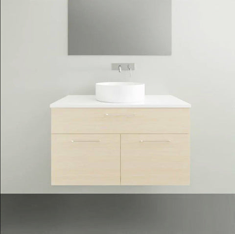 Vanities Timberline Taylor Wall Hung Vanity with Silksurface Top & White Gloss Above Counter Basin Size: L 900mm Centre Bowl Place & Palette