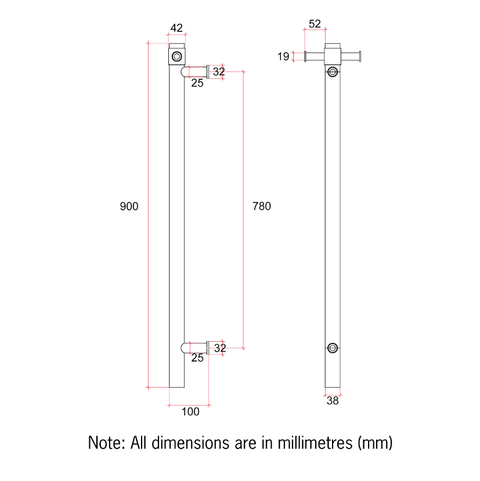 Accessories Thermogroup Thermorail 12 Volt Vertical Bar With Optional Hook Style: Straight/Round Colour: Polished Stainless Steel 22W Place & Palette