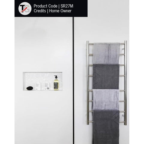 Accessories Thermogroup Thermorail Heated Towel Rail - Straight/Round Colour: Polished Stainless Steel Size: 4 Bars - 550x550x122mm (41 Watts) Place & Palette