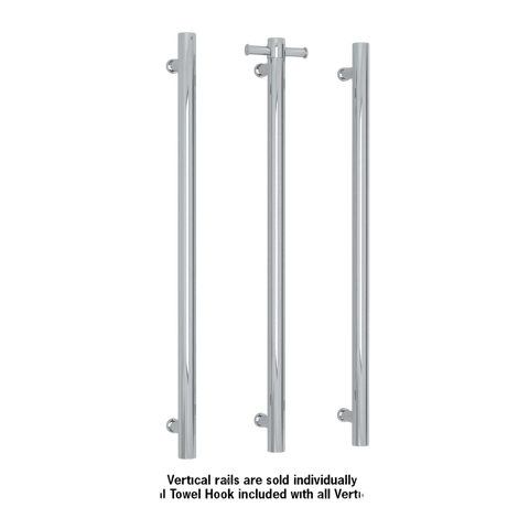 Accessories Thermogroup Round Polished Non-Heated Vertical Single Towel Rail Colour: Polished Stainless Steel Place & Palette