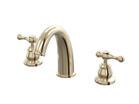 Tapware ParTaps Tudor Lever Basin Set Deluxe - Ceramic Disc Colour: Brushed Brass Gold Place & Palette
