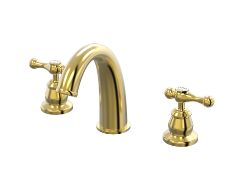 Tapware ParTaps Tudor Lever Basin Set Deluxe - Ceramic Disc Colour: Brushed Gold Place & Palette