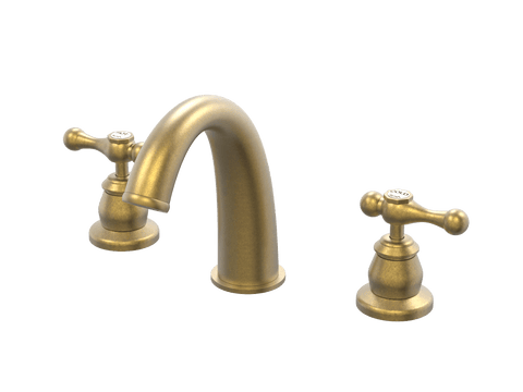 Tapware ParTaps Tudor Lever Basin Set Deluxe - Ceramic Disc Colour: Rumbled Brass Place & Palette