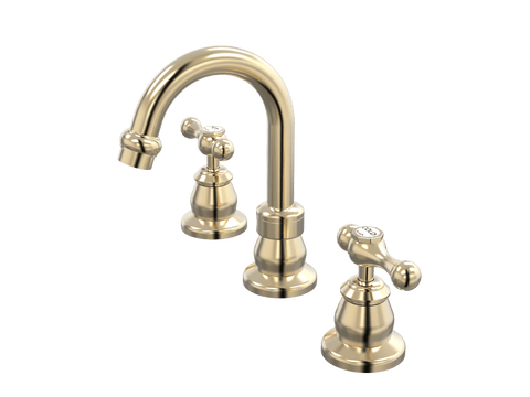 Tapware ParTaps Tudor Lever Basin Set Swivel - Ceramic Disc Colour: Brushed Brass Gold Place & Palette