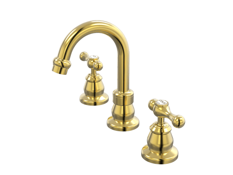 Tapware ParTaps Tudor Lever Basin Set Swivel - Ceramic Disc Colour: Brushed Gold Place & Palette
