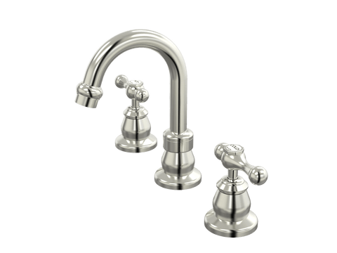 Tapware ParTaps Tudor Lever Basin Set Swivel - Ceramic Disc Colour: Brushed Nickel Place & Palette