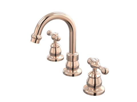 Tapware ParTaps Tudor Lever Basin Set Swivel - Ceramic Disc Colour: Brushed Rose Gold Place & Palette