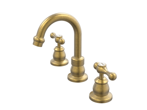 Tapware ParTaps Tudor Lever Basin Set Swivel - Ceramic Disc Colour: Rumbled Brass Place & Palette
