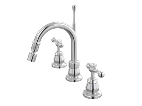 Tapware ParTaps Tudor Lever Bidet Set Fixed - Ceramic Disc Colour: Brushed Chrome Place & Palette