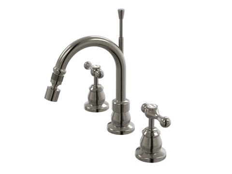 Tapware ParTaps Tudor Lever Bidet Set Fixed - Ceramic Disc Colour: Brushed Gunmetal Place & Palette