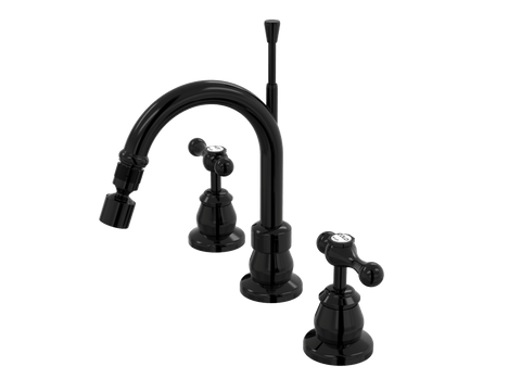 Tapware ParTaps Tudor Lever Bidet Set Fixed - Ceramic Disc Colour: Midnight Black Place & Palette