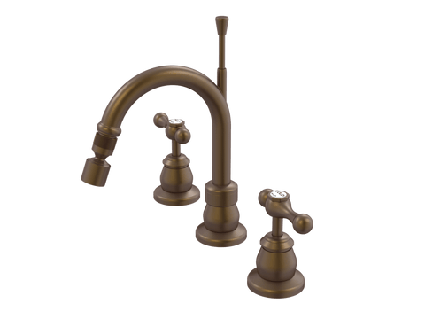Tapware ParTaps Tudor Lever Bidet Set Fixed - Ceramic Disc Colour: Native Brass Place & Palette