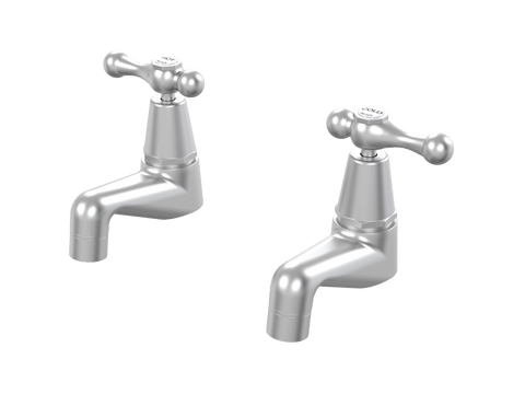 Tapware ParTaps Tudor Lever Pillar Taps Pair - Ceramic Disc Colour: Satin Pearl Place & Palette