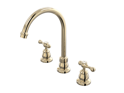 Tapware ParTaps Tudor Lever Sink Set Hob Swivel - Ceramic Disc Colour: Brass Gold Place & Palette