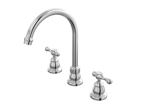 Tapware ParTaps Tudor Lever Sink Set Hob Swivel - Ceramic Disc Colour: Brushed Chrome Place & Palette