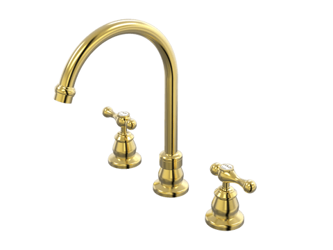 Tapware ParTaps Tudor Lever Sink Set Hob Swivel - Ceramic Disc Colour: Brushed Gold Place & Palette