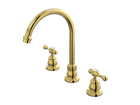 Tapware ParTaps Tudor Lever Sink Set Hob Swivel - Ceramic Disc Colour: Gold Place & Palette