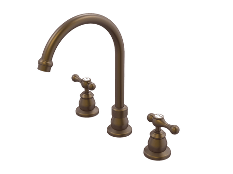 Tapware ParTaps Tudor Lever Sink Set Hob Swivel - Ceramic Disc Colour: Native Brass Place & Palette