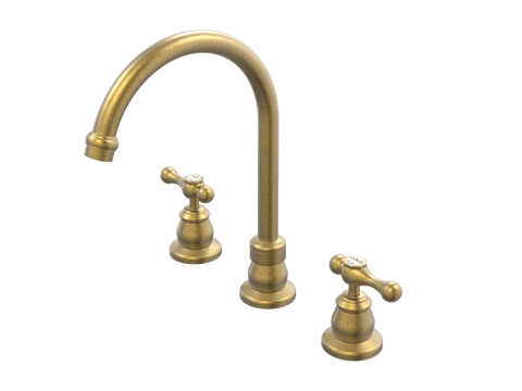 Tapware ParTaps Tudor Lever Sink Set Hob Swivel - Ceramic Disc Colour: Rumbled Brass Place & Palette